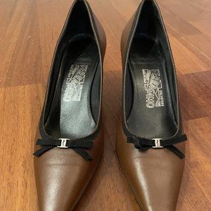 Brown Leather Ferragamo Heels